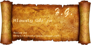 Hlavaty Géza névjegykártya